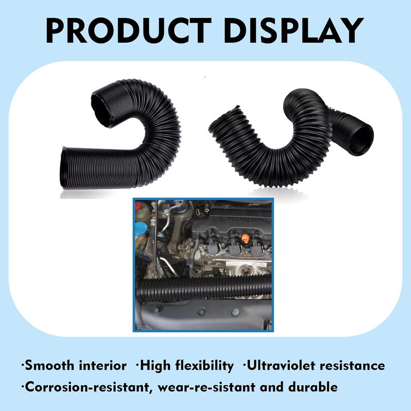ijuicy 1 PC Car Duct Hoses, 2.5" Flexible Retractable Fresh Air Duct Hoses, Automotive Modified Intake Accessories, Universal for Most Cars Trucks (Black) - Image 4